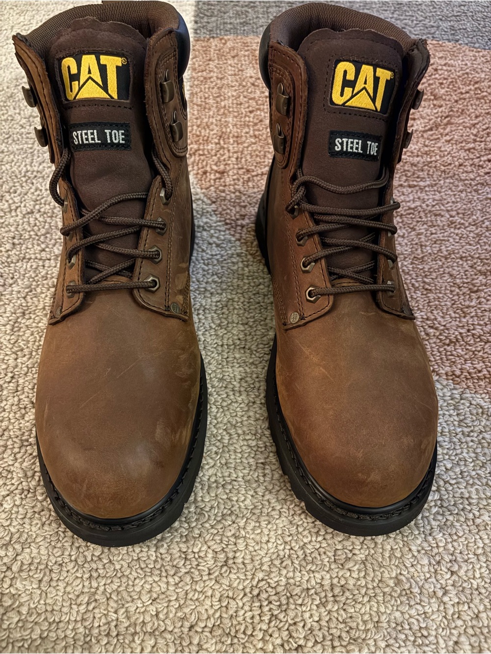 Caterpillar Steel Toe Brown Work Boots for Men